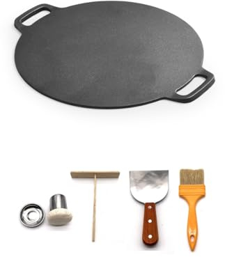 MIANZHI Chinese Pancake Pan,Non-stick cast iron pan for pancakes,Crepe Pans，for suitable for a variety of dishes such as pancakes, steaks, vegetables(12.6-inch)