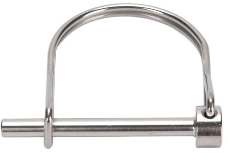 WOHPNLE Safety Coupler Pin, 316 Stainless Steel Heavy Duty Shaft Locking Pin Full Marine D Type Shaft Locking Pin for Table Saw Truck Boat Trailer (4.8x50mm/0.19x1.97in)