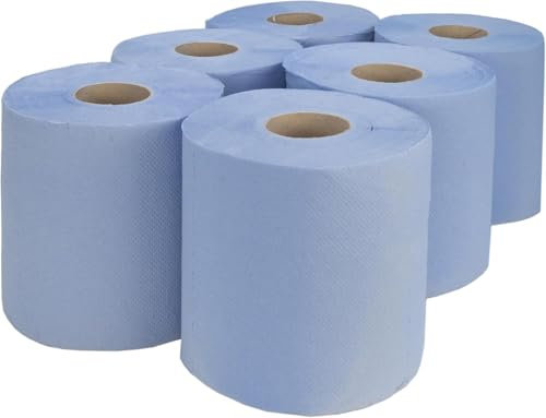 Rimex Lot de 6 rouleaux de papier de soie à dévidage central Bleu