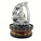 Zen Zimmerbrunnen mit Buddha Statue, LED Licht und Wasserfall-Effekt, Tischbrunnen aus Kunstharz für Meditation, Entspannung, Feng Shui, Glücksbringer, Höhe 28 cm
