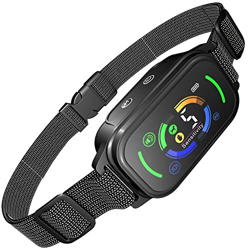 Collar Antiladridos Automático para Perros,Detección Inteligente de Ladridos con Modos de Vibración/Sonido/Fuerte Vibración,Resistente al Agua y Recargable,Adecuado para Perros Grandes y Medianos