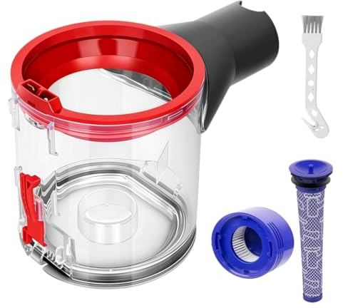 Set di Accessori per il Coperchio Inferiore del Contenitore per Dyson V7 V8 SV10 SV11, Inclusi Prefiltro, 1 Postfiltro e 1 Spazzola per la Pulizia per Ricambi per Dyson V7 V8