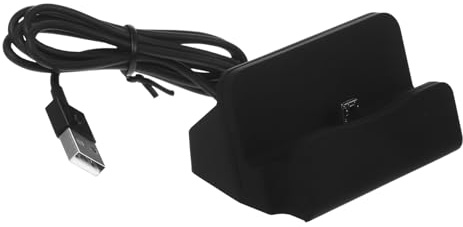 PERSELOSO USB Micro Docking Station Charger Stand for Fast Charging and Data Compatible with Samsung Edge Note Portable Desktop Cradle Holder for Micro USB Devices Black