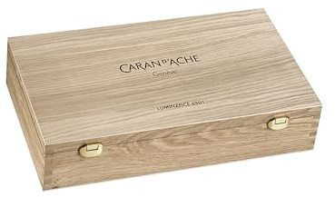 Caran d'Ache LUMINANCE 6901™ Wooden Box of 100 Pencils, Light Oak Wooden Case, Art, Sketching, Drawing, Colouring, Blending, Lightfast Coloured Pencils, Complete Luminance 6901™ Coloured Range