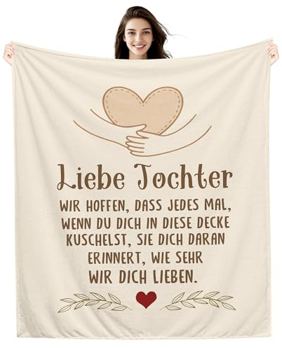 Amorea Liebe Tochter Wir hoffen DASS jedes Mal wenn du Dich in Diese Decke kuschelst sie Dich daran erinnert wie sehr wir Dich lieben Geschenkdecke für Tochter Geburtstag Abschlussfeier
