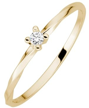 Lyomi Damen Ring 585/- Gold Glänzend Diamant Lab Grown gelb 0,04ct. 067370175-1