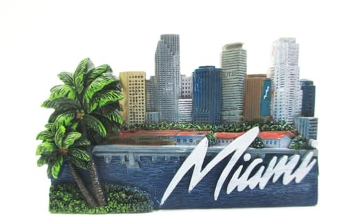 Miami Florida Poly Magnet Souvenir Amerika Meer Palme Skyline