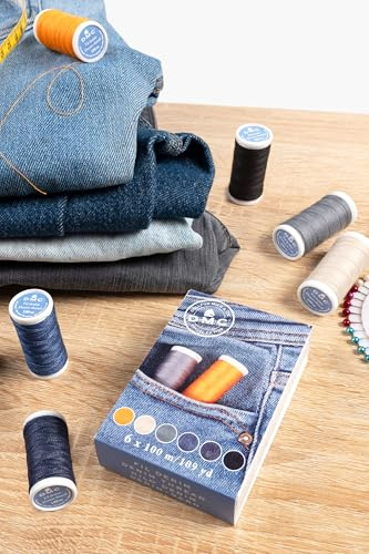 DMC - Scatola di filato per denim | assortimento di 6 colori | 100 m
