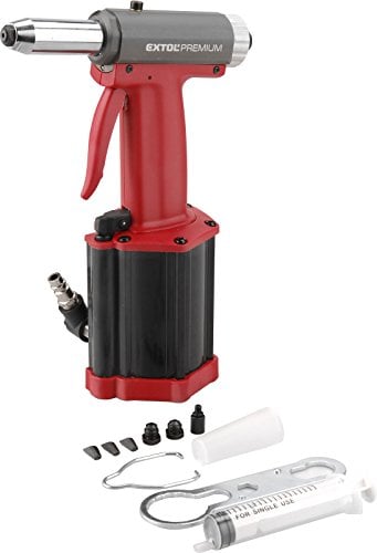 Extol Premium – Pistola remachadora de aire comprimido AR 740 para remaches con brazo ölkühlung y conector Válvula, 2,4 – 4,8 mm, 1 pieza, rojo, 8865070
