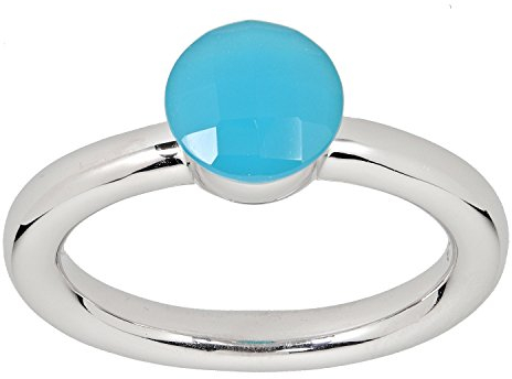 La Luna Design Damen-Ring Sterling-Silber 925 rhodiniert Türkisachat Türkis-Achat RW19
