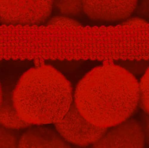 Mosel Avenue Art & Gobelin Studio ab 5m Bommelborte Breite 35 mm Ø20 mm Farbe Rot Pompomband Pompon Deko Borte Boules