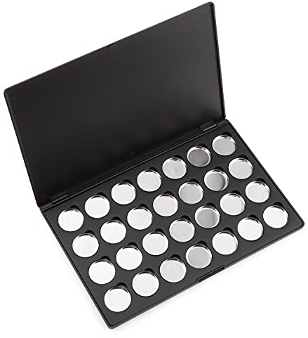 Allwon Leere Magnetische Lidschatten-Make-up-Palette mit 28 Stück 26mm runden Metallpfannen
