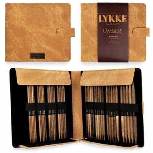 Lykke Doppelspitze Nadeln Geschenksets (Größe L US 6 13 Set in Umber Denimbeutel)