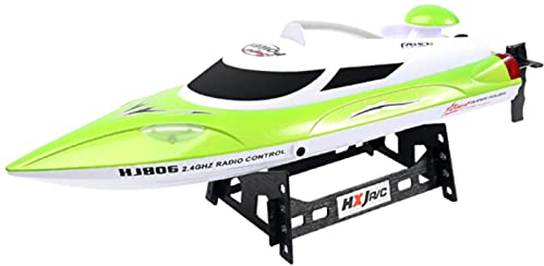 HONGXUNJIE RC Bateau Bateaux Radiocommandés,Bateaux de Course télécommandés pour piscines et Lacs étang Jardin 2,4 GHz Haute Vitesse 25/35 km/h
