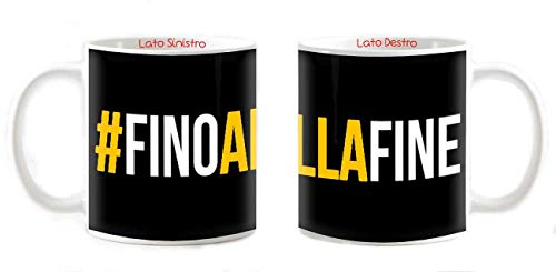 Tazza Mug Colazione Personalizzabile Foto/Logo Compatibile per Tifosi Bianconeri .Motto #finoallafine