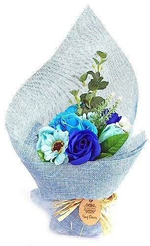 Ancient Wisdom Standing Soap Flower Bouquet - Blue