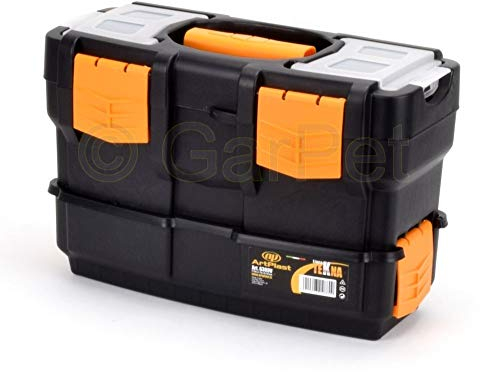Werkzeugkoffer leer doppelt stapelbar Werkzeug Angel Box Kiste Kasten Toolbox 35