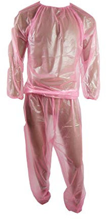 Haian PVC-Jogginganzug/Saunaanzug (Größe M, durchsichtiges Rosa)