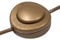 Gold In-Line Round Foot Press Switch | On Off Operation | 2 Amp | Use 2 or 3 Core Flex | 65mm Diameter | UK Approved