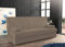 Dmora - 3-Sitzer Schlafsofa Ramon, Sofa mit Stauraum und 2 Kissen inklusive, Wohnzimmersofa aus Stoff mit Klick-Klack-Öffnung, 181 x 81 x 88 cm, Beige