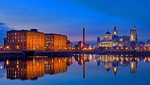 Xiutailtd Puzzles For Adults 1000 Pieces Jigsaw Puzzles, Liverpool From The Mersey River, England