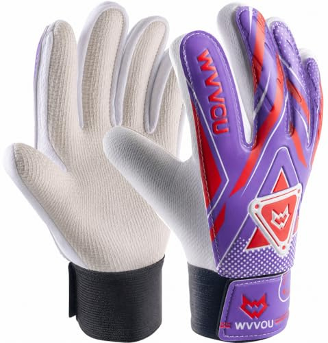 WVVOU Kids Goalkeeper Gloves - Double Wrist Protection, Super Grip
