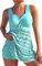 PANOZON Femme Maillot de Bain Découpé Style Evidé Deux Pièces en Couleur Unie Choix Différents Plusieur Couleurs(EUR 46-48 (4XL), Bleu Clair)