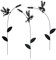 MIJOMA 3-teiliges Set Bienen an Blumen Gartenstecker Blumenstecker Gartendeko, Deko für Garten Balkon, schwarz