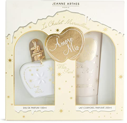 Jeanne Arthes - Set Amore Mio White Pearl – Eau de Parfum 100 ml + Body Lotion 200 ml – hergestellt in Frankreich