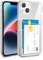 XIMIZU For iPhone 14 Case with 2 Card Holder, Crystal Clear Soft TPU Anti-Yellow Shockproof Protective Phone Cover with 2 Card Slot Wallet Case for iPhone 14 6.1