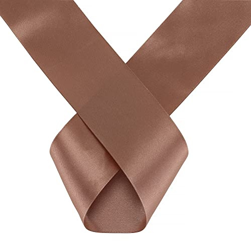 WedDecor Dark Rose Gold Ribbon for Gift Wrapping, 50mm x 25 Metres Double Sided Polyester Satin Ribbon Roll for Christmas, Wedding, Crafting, Sewing, Hair Bow, Birthday Cake Decoration | Satin Ribbon for Gift Wrapping, Christmas, Wedding, Crafting, Hair Bow, Sewing, Birthday Cake Decoration