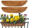 YUNSTK 2 Pcs Coco Liner Trough, 36 Inch Wall Mounted Planter Liner, Natural Coconut Fiber Hanging Basket Liners, Coco Fiber Replacement Liner for Window Box Planter, Wall Basket