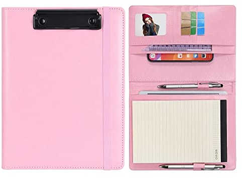 Wonderpool Porte Formulaires Documents Conférencier Portfolio Porte Bloc Range Documents, Trieur Organiseur Portfolio Planchettes Porte-formulaires pour Bureau Voyage école (A5,Rose)