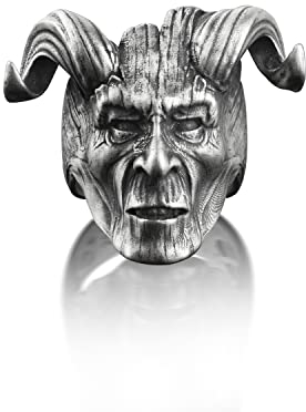Bysilverstone Jewelry Silberring Für Herren – Dämonenbaumrinden-Ring Für Den Besten Freund, Oxidierter Teufels-Männerring Aus Sterlingsilber, Ungewöhnlicher Satanischer Ring, Außergewöhnlicher Gothic-