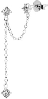 Lucardi - Damen - Ohrstecker mit Plattierung - Ohrringe - 925 Silber - Zirkonia - Silberfarbig - Nickelfrei