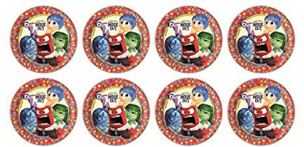 ALMACENESADAN, 4891 Disney In Side Out Party-Set auf links – bestehend aus 8 Papptellern 23 cm, ideal für Partys und Geburtstage.