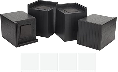 AAGAZA 4Pcs Bed Riser, Furniture Riser Plastic Raised Bed Blocks Sofa Lifts Risers Table 2200 Pounds Heavy Duty Desk Leg Feet Raising Pads with Sticker for Home Office Black