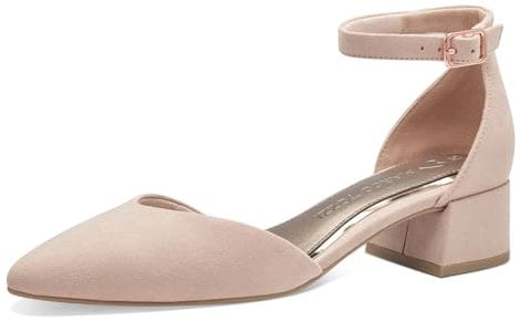 MARCO TOZZI Damen Pumps mit Riemen Glitzer Vegan, Beige (Powder), 40 EU