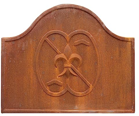 Biscottini Accesorios para el hogar de hierro fundido | Frontón de chimenea decorativa | Cubierta de chimenea 80x2x65 cm | Placa de hierro fundido chimenea hecha a mano