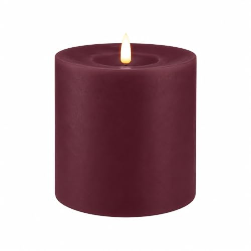 ReWu Deluxe Homeart Kerze - Violett - Echtwachs mit 3D Flamme für Innen- und Außenbereich