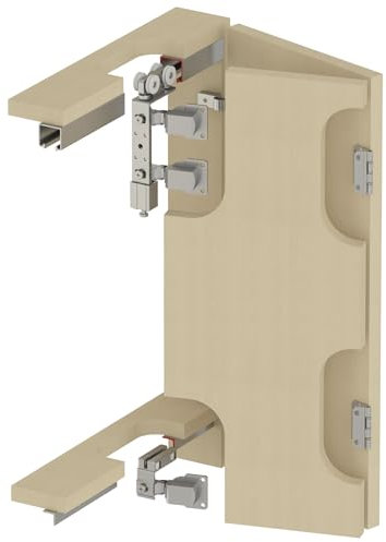 Decoranddecor W-Slide Bifold Wardrobe Sliding Door Kit Aluminium Rail and Runners (120 cm Rail for 4 Doors)