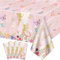 4Pcs Fairy Tischdecken - Fairy Birthday Party Tischdecke, Bunte rechteckige Frühling Floral für Prinzessin Blume Fee Party Supplies, 130 x 220 cm