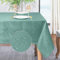Softalker Tischdecke Outdoor Mintgrün 100x140 mit Jacquard-Wellenmuster Abwaschbar Wasserabweisend Abwischbar Fleckschutz rechteckig Tischtuch für Sommer Frühling Draußen Garten Party Geburtstag
