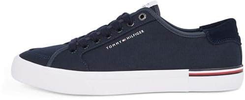 Tommy Hilfiger Herren Vulcanized Sneaker Core Corporate Canvas Low Top, Blau (Desert Sky), 40