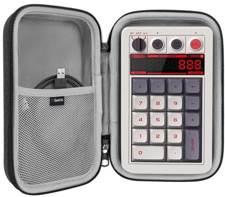 Geekria Tragetasche für Nummernblock, kompatibel mit 8BitDo Retro 18 mechanischem Nummernblock, EPOMAKER EK21 Nummerntastatur, tragbare Nummernblock-Reisetasche (Dunkelgrau)