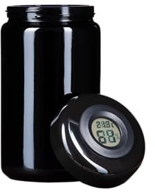 ANCEVIA Jar 25g Vorratsglas + 58% und 62% Hygropack - 400ml Vorratsbehälter mit Hygrometer und Boveda - Geruchsdicht, Luftdicht und Biophotonisches Glas - Lagerung Konservierung