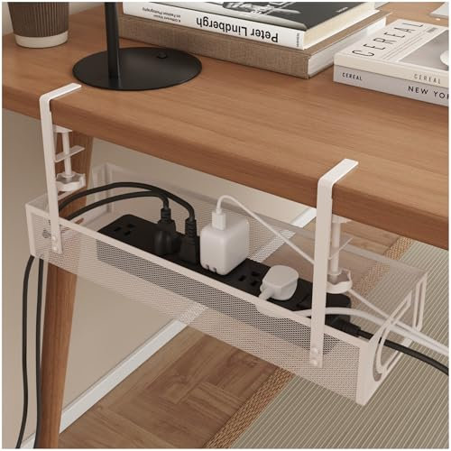 Kabel-Management-Tablett unter dem Schreibtisch – Kabel-Management-Organizer, Kabelmanagement unter dem Schreibtisch (White)