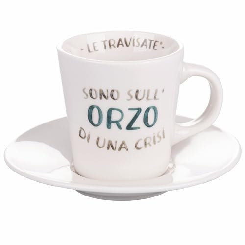 Villa d'Este Home Tivoli Tazzina caffè 90 ml con piattino in porcellana new bone China, Le Travisate