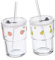 TOPBATHY 2 Pz Bicchiere di Paglia Bicchiere di Soda Biberon Bicchiere di Succo Tazza Potabile Tazze da caffè con Coperchi Doppio Bottiglia Cannucce Chiare Tazze di caffè Trasparenti Chiaro