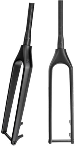Forcella Rigida per Mountain Bike in Fibra di Carbonio 27.5 29 Forcella Bici con Freno A Disco 1-1/2'' Conica Forcella Anteriore per Bici ASSE Passante 15 * 110mm Boost(Black,27.5in)